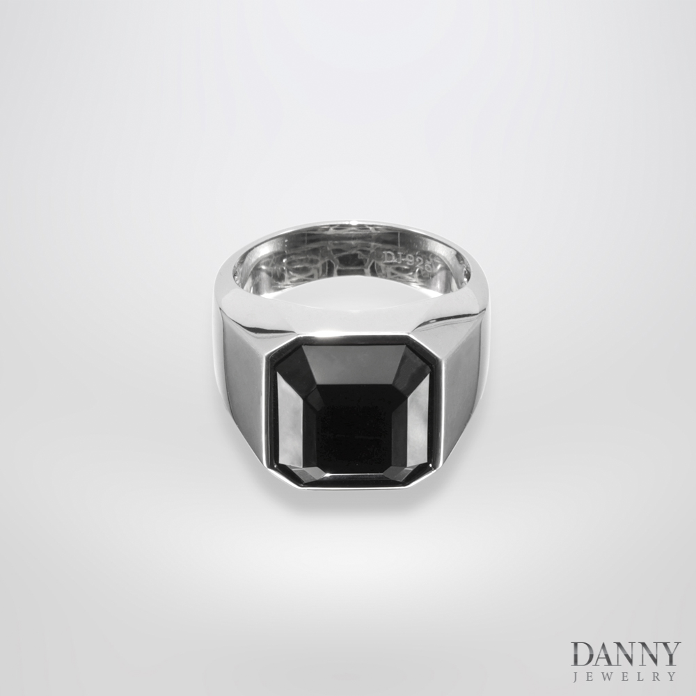 Nhẫn nam bạc 925 xi Rhodium đá Onyx “Black mirror” - JI2GAB001 - N0001